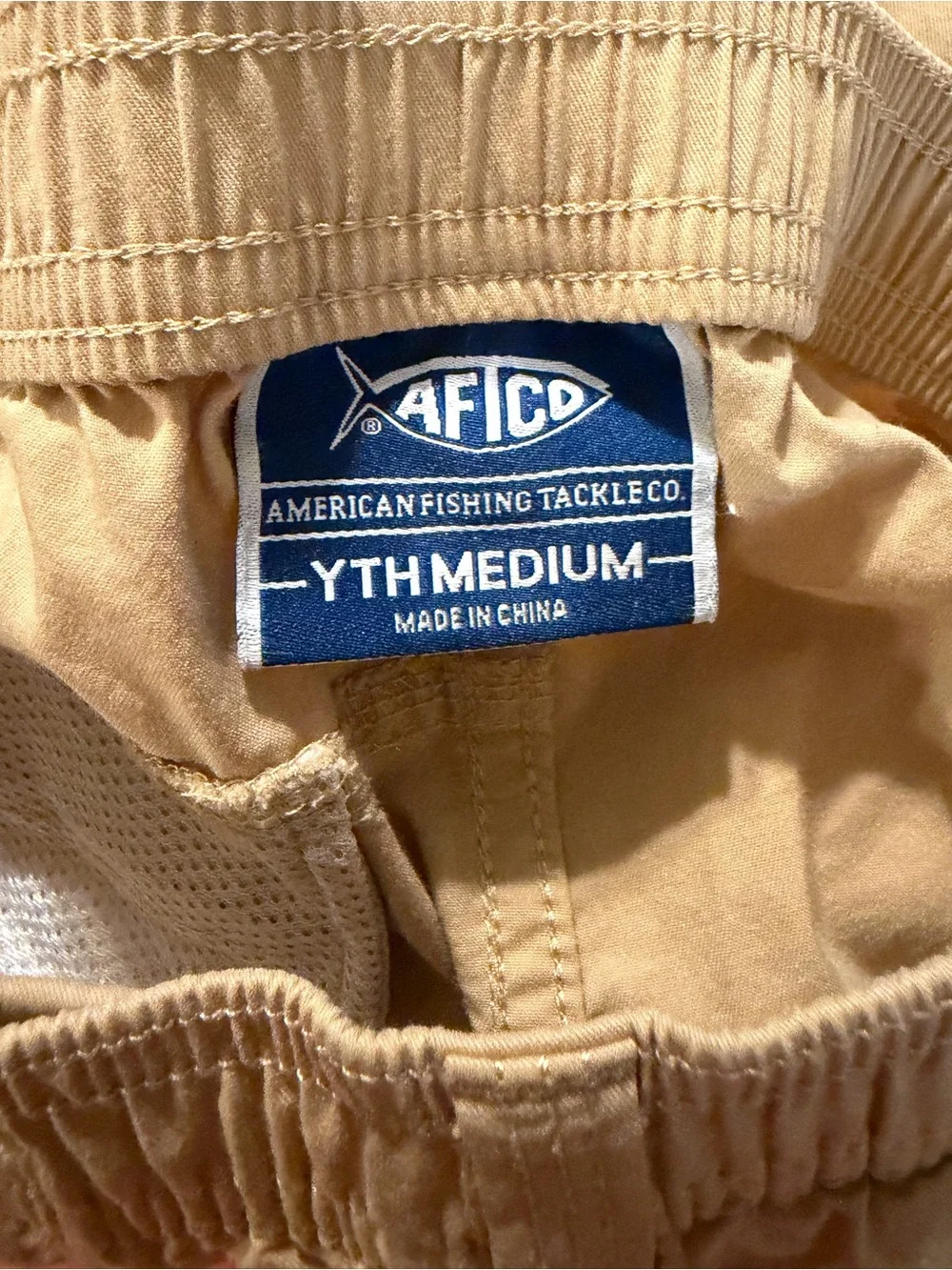 AFTCO Boy's Pristine Khaki-Colored Landlocked Shorts Size Youth Medium